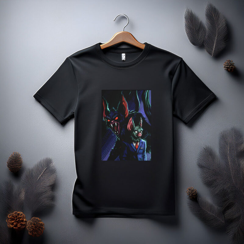 Bat-Man Hybrid Creature Illustration Shirt