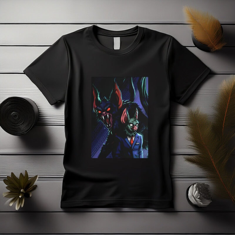 Bat-Man Hybrid Creature Illustration Shirt