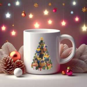 Blonde Blazer Christmas Tree Dispatch Mug – Holiday Edition