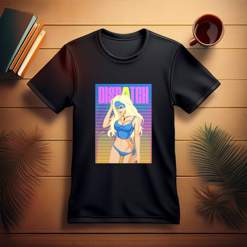 Blonde Blazer in Blue Bikini Shirt