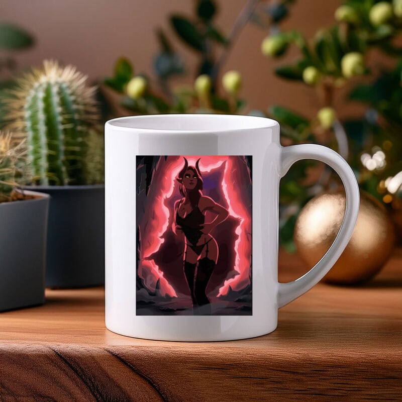 Demon Woman in Lingerie Mug