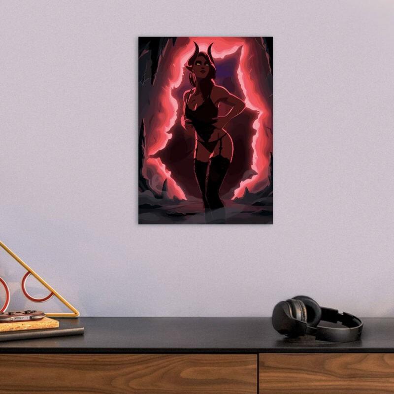 Demon Woman in Lingerie Poster