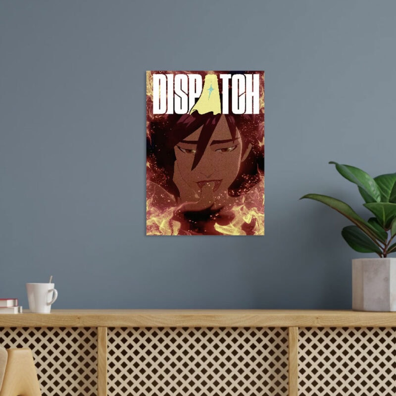 Dispatch Anime Character Portrait with Fire Poster