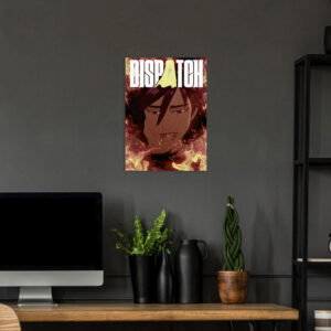 Dispatch Anime Character Portrait with Fire Poster