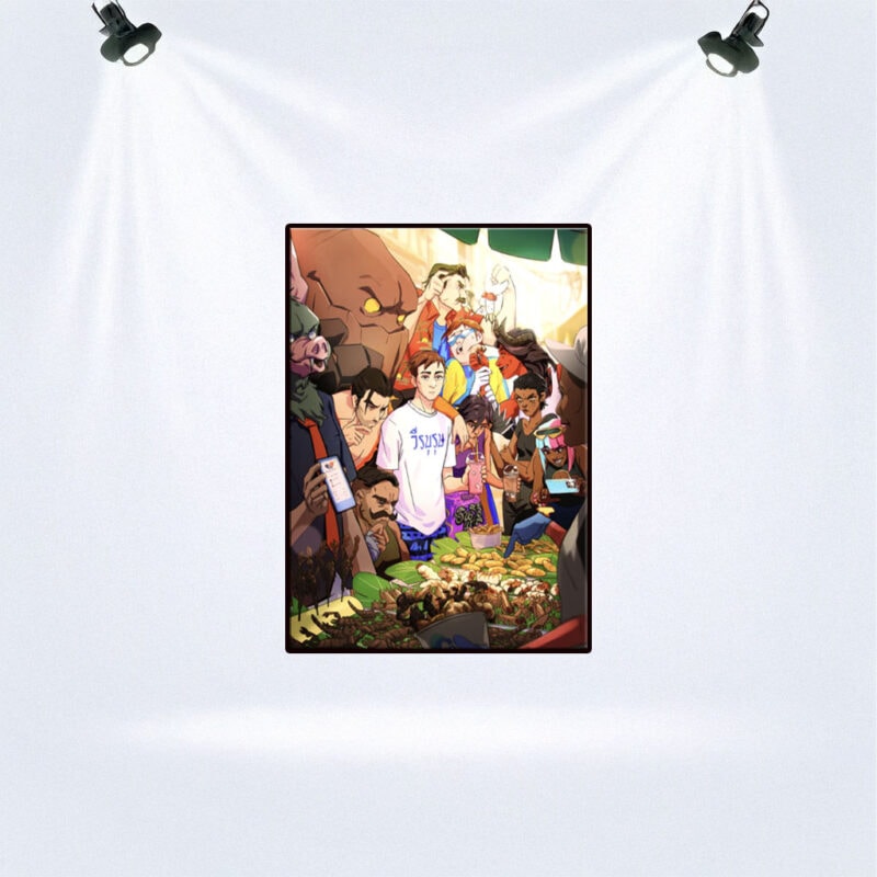 Dispatch Crowded Street Food Scene Poster