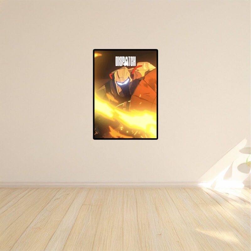 Dispatch Robot in Fiery Action Poster