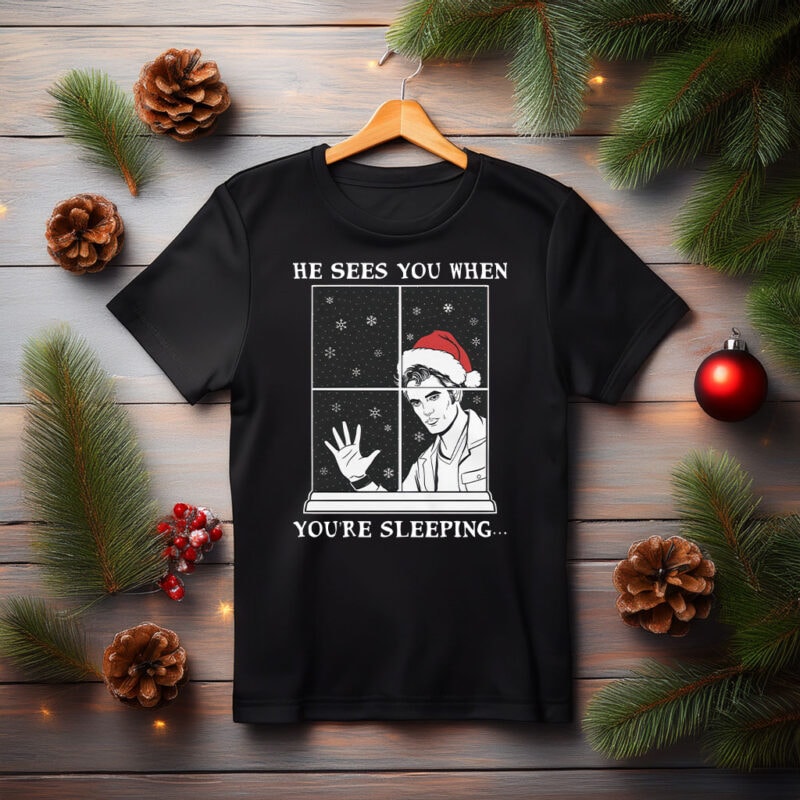 Edward Cullen Santa He Sees You When You're Sleeping Shirt