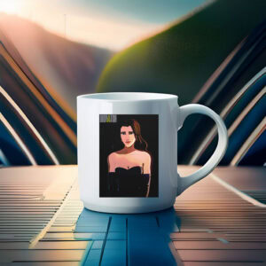 Elegant Woman in Black Dress Mug