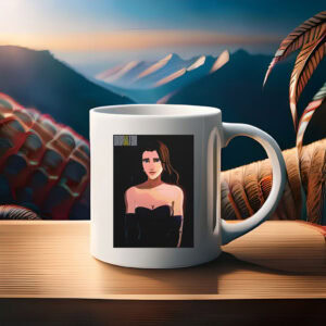 Elegant Woman in Black Dress Mug