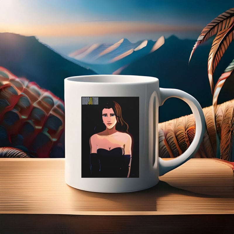 Elegant Woman in Black Dress Mug