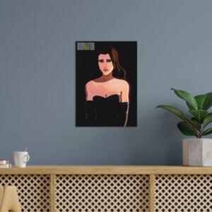 Elegant Woman in Black Dress Poster