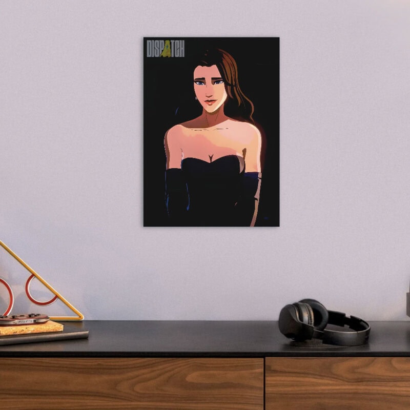 Elegant Woman in Black Dress Poster
