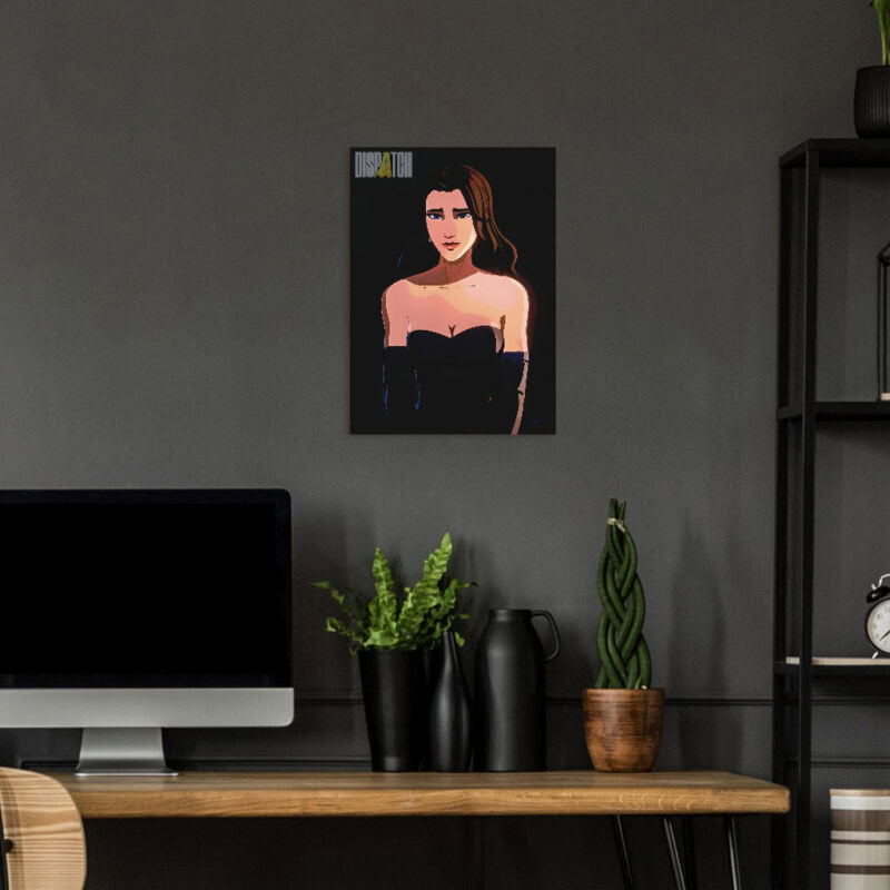 Elegant Woman in Black Dress Poster