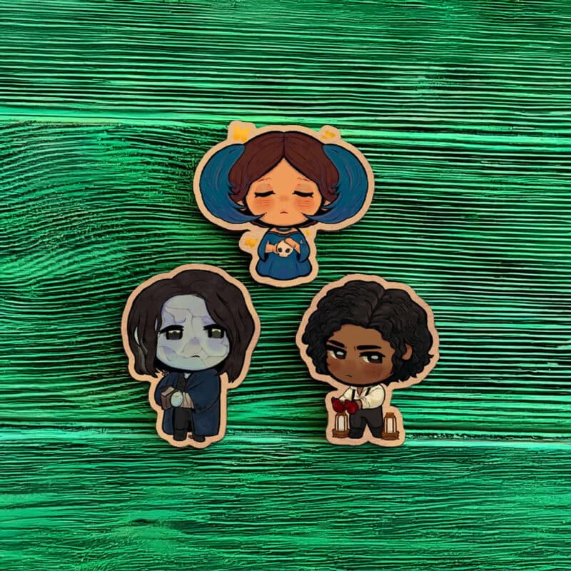 Frankenstein Wooden Charms 3-Set Sticker