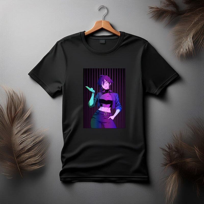 Invisigal in Neon Lighting Shirt