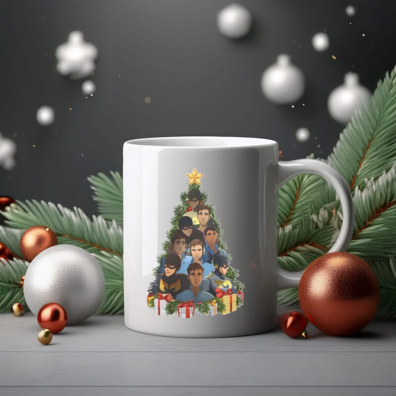 Mecha Man Christmas Tree Dispatch Mug – Holiday Robot Edition