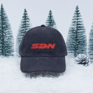 SDN Embroidered Corduroy Cap Vintage Baseball Hat from Dispatch Game