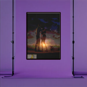 Sunset Embrace with Dog Poster