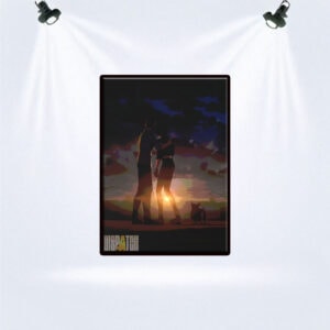Sunset Embrace with Dog Poster