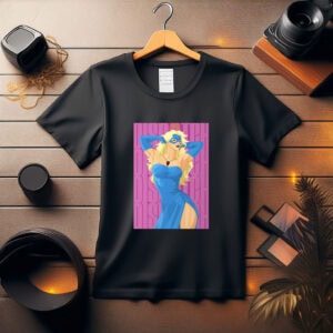 Blonde Blazer in Blue Dress Costume Shirt