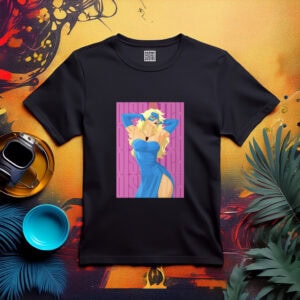 Blonde Blazer in Blue Dress Costume Shirt