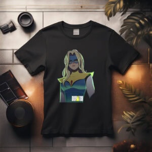 Blonde Superheroine with Mask Shirt