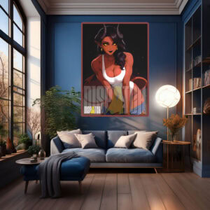 Demon Girl in Casual Outfit Poster