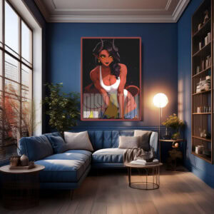 Demon Girl in Casual Outfit Poster