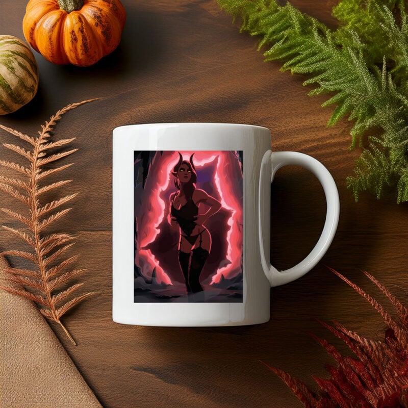 Demon Woman in Lingerie Mug