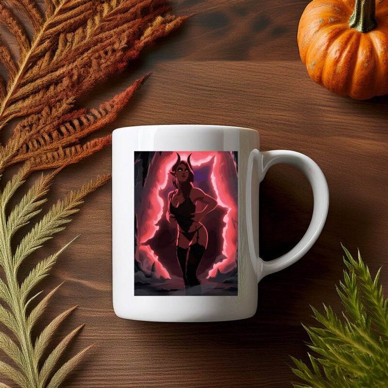 Demon Woman in Lingerie Mug