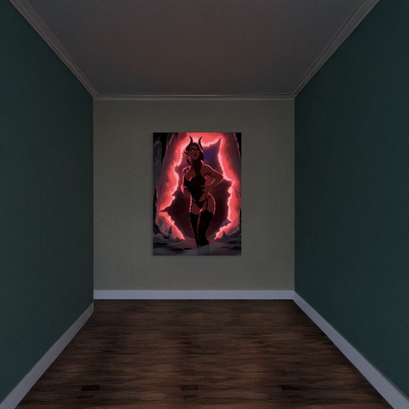 Demon Woman in Lingerie Poster