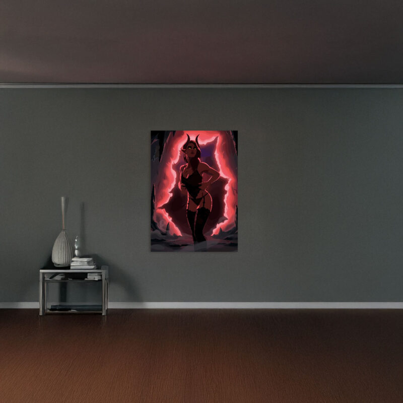 Demon Woman in Lingerie Poster