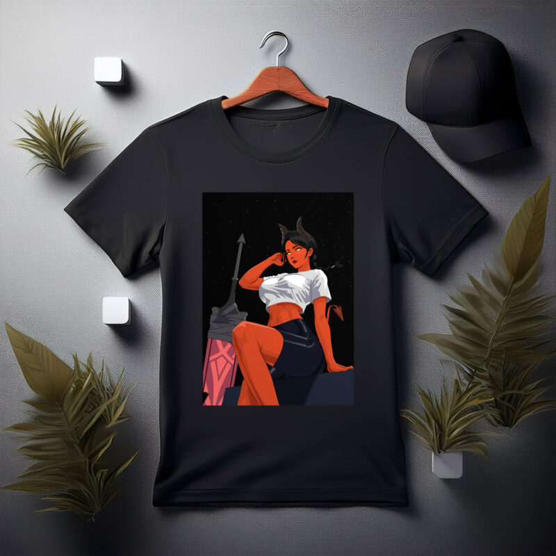 Devil Girl with Horns Tee