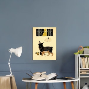 Dispatch Dog with Headphones Illustration Poster
