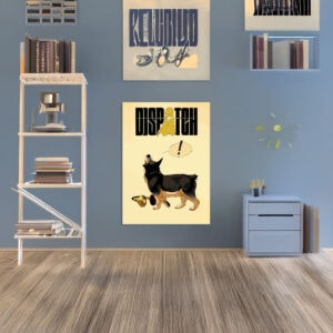 Dispatch Dog with Headphones Illustration Poster