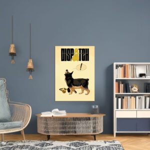 Dispatch Dog with Headphones Illustration Poster
