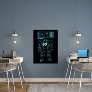 Dispatch Mecha Man Neon Art Poster