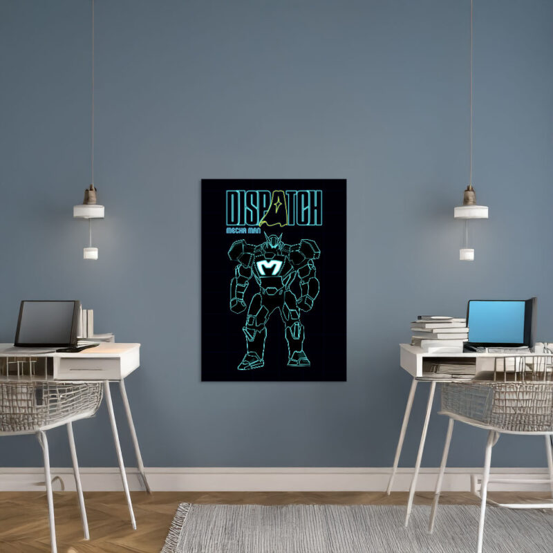 Dispatch Mecha Man Neon Art Poster