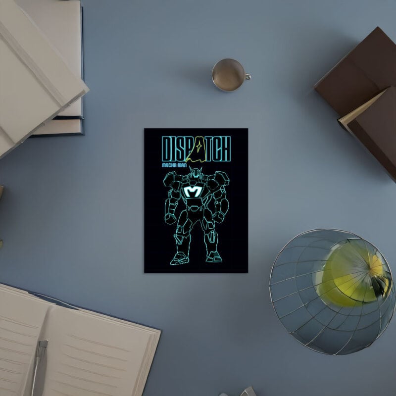 Dispatch Mecha Man Neon Art Poster