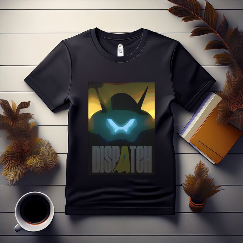 Dispatch Robot Silhouette with Glowing Eyes Shirt
