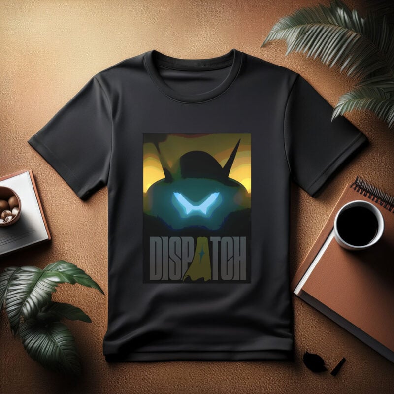 Dispatch Robot Silhouette with Glowing Eyes Shirt