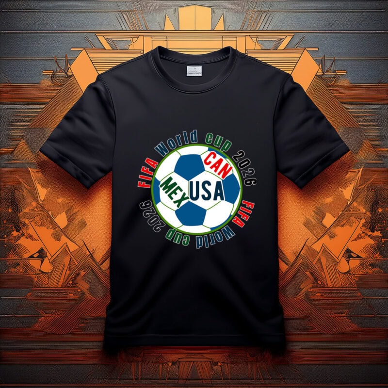 FIFA World Cup 2026 T-Shirt – Canada, Mexico, USA Flags