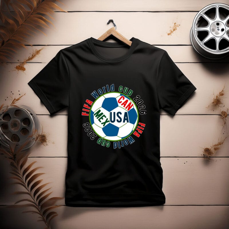 FIFA World Cup 2026 T-Shirt – Canada, Mexico, USA Flags