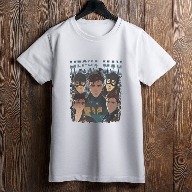 Mecha Man Character Faces Tee