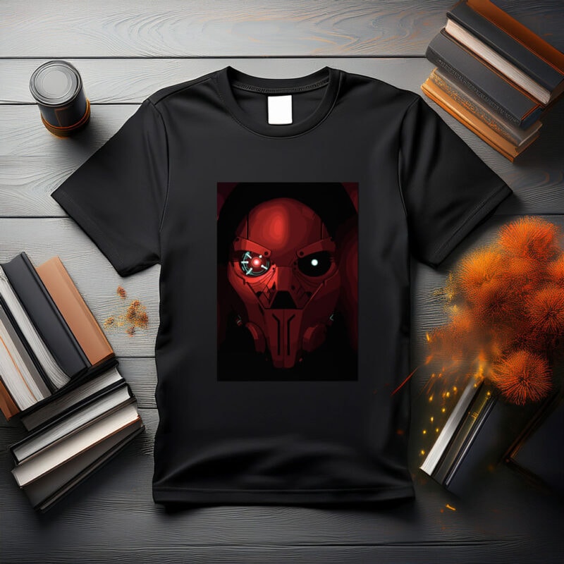 Red Cybernetic Mask Tee