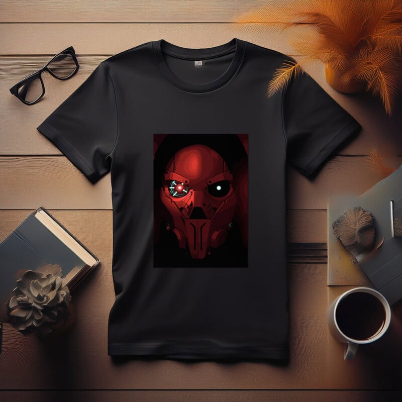 Red Cybernetic Mask Tee
