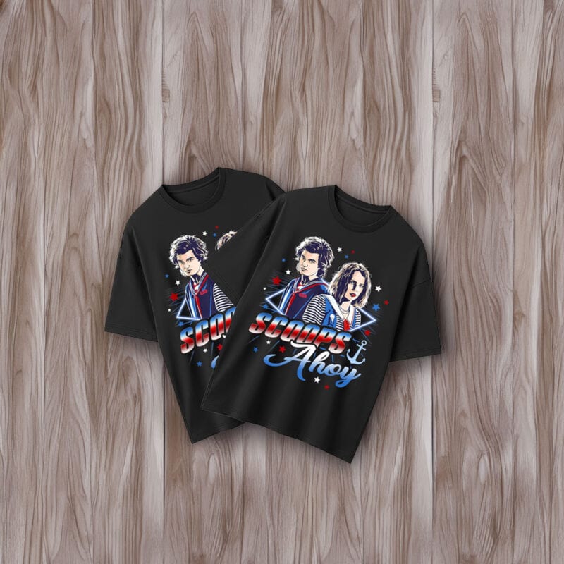 Scoops Ahoy Steve Robin Big Chest Retro Logo T-Shirt