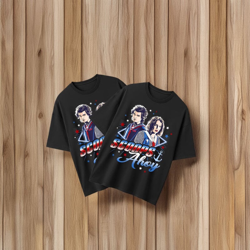 Scoops Ahoy Steve Robin Big Chest Retro Logo T-Shirt