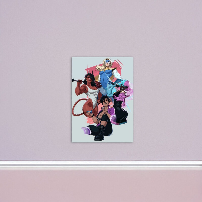 Superhero Team Illustration Poster