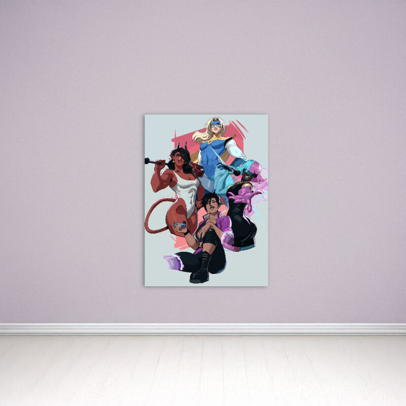 Superhero Team Illustration Poster